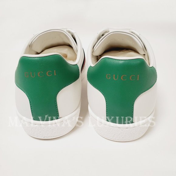 GUCCI SNEAKERS NEW ACE KITTEN WHITE LEATHER SHOES w WEB sz 41 11 - Picture 11 of 16